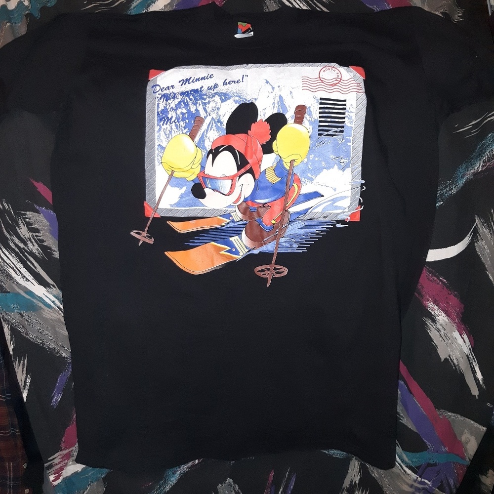Vintage 90s mickey mouse postcard tee one size